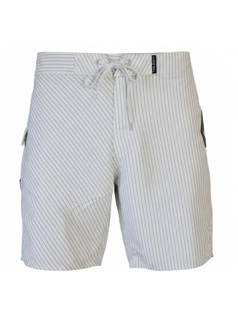 VOLCOM Vintage White With Black Stripes Zip-Fly Board Shorts Men's 33 Inseam 11